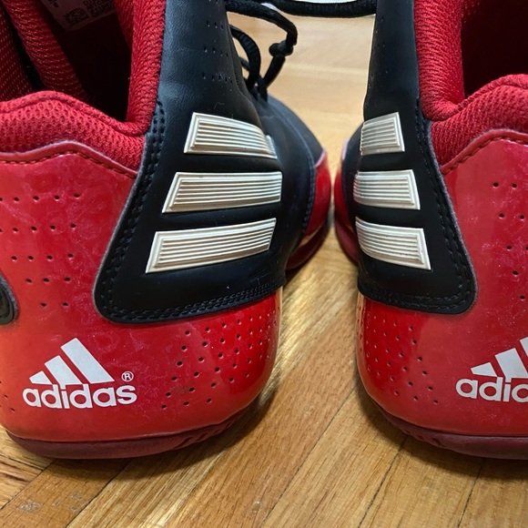 LIMITED ED. ADIDAS SNEAKER - HIGH CUT - WOMENS US 6 - BLACK, RED + WHITE - Picture 8 of 8